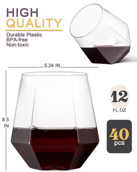 Maaacute stemless plastic cocktail cups, comfortable grip and easy cleanup.