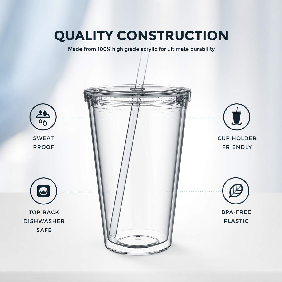 Maars Classic Clear Tumbler four-pack for family use at home or outdoors.