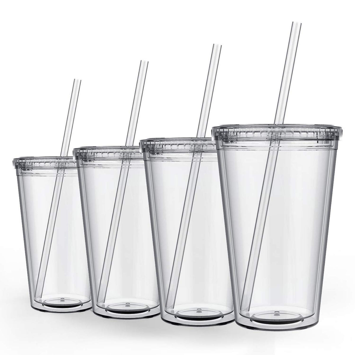 Maars Classic Clear Tumbler with lid and straw, ideal for on-the-go hydration.
