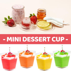 Macepason 100-pack clear dessert cups boxed, convenient for party prep.