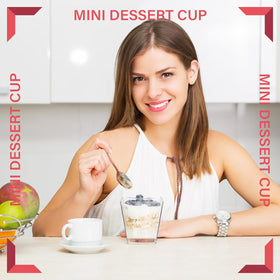 Macepason 5 oz dessert cups stacked for quick event setup.