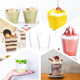 Macepason mini dessert cups with clear finish, wedding and party ready.