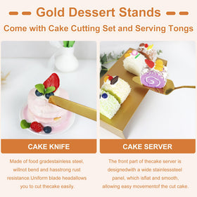 MACIFECI gold cake knife and server set for stylish service
