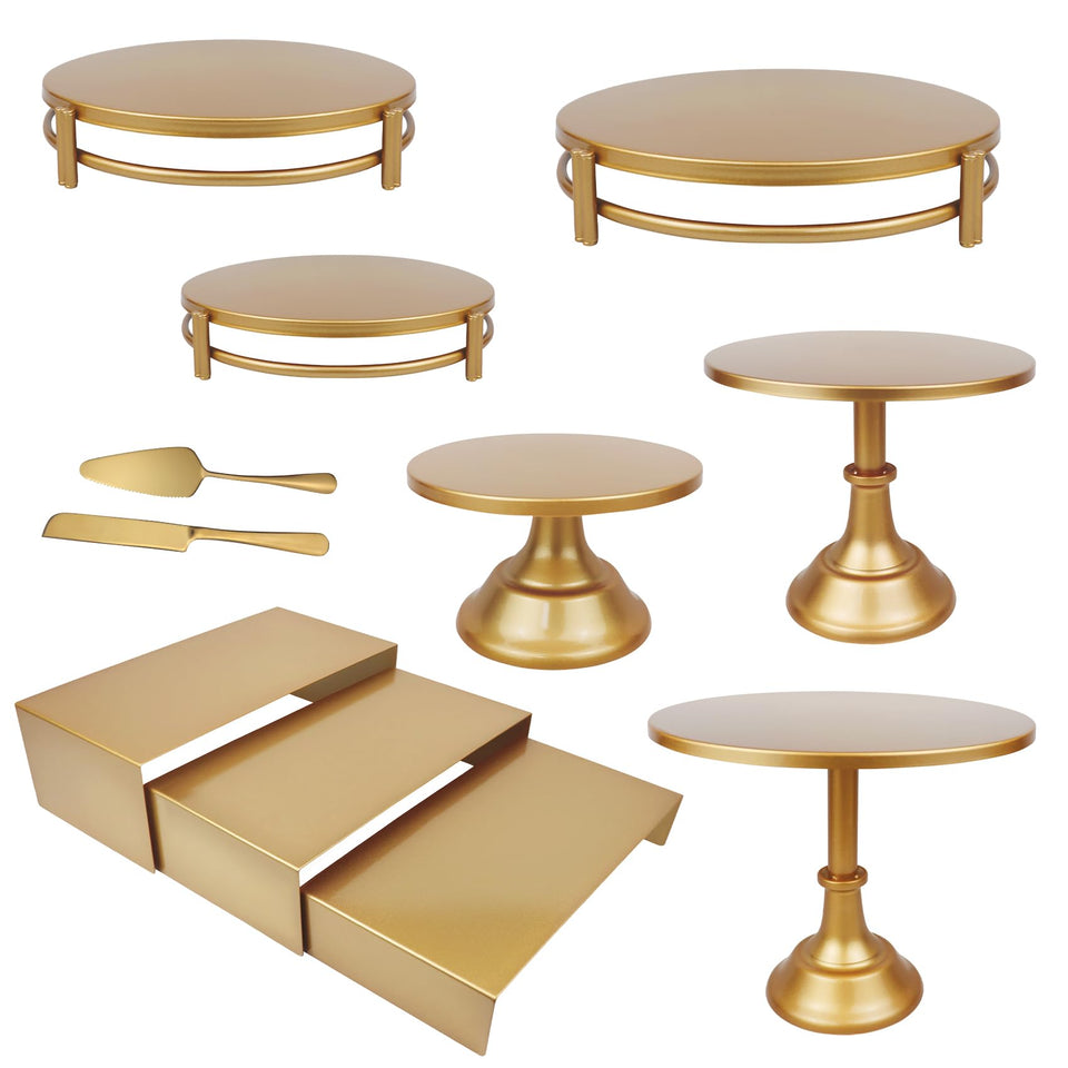 MACIFECI Gold 3-tier dessert stand for elegant weddings