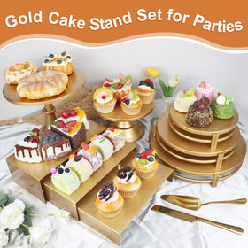 MACIFECI gold U-shaped stand mid-size highlights cupcakes