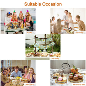 MACIFECI gold U-shaped stands elevate small treats
