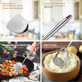 MACIFECI meat fork in heavy-duty stainless steel for secure handling.