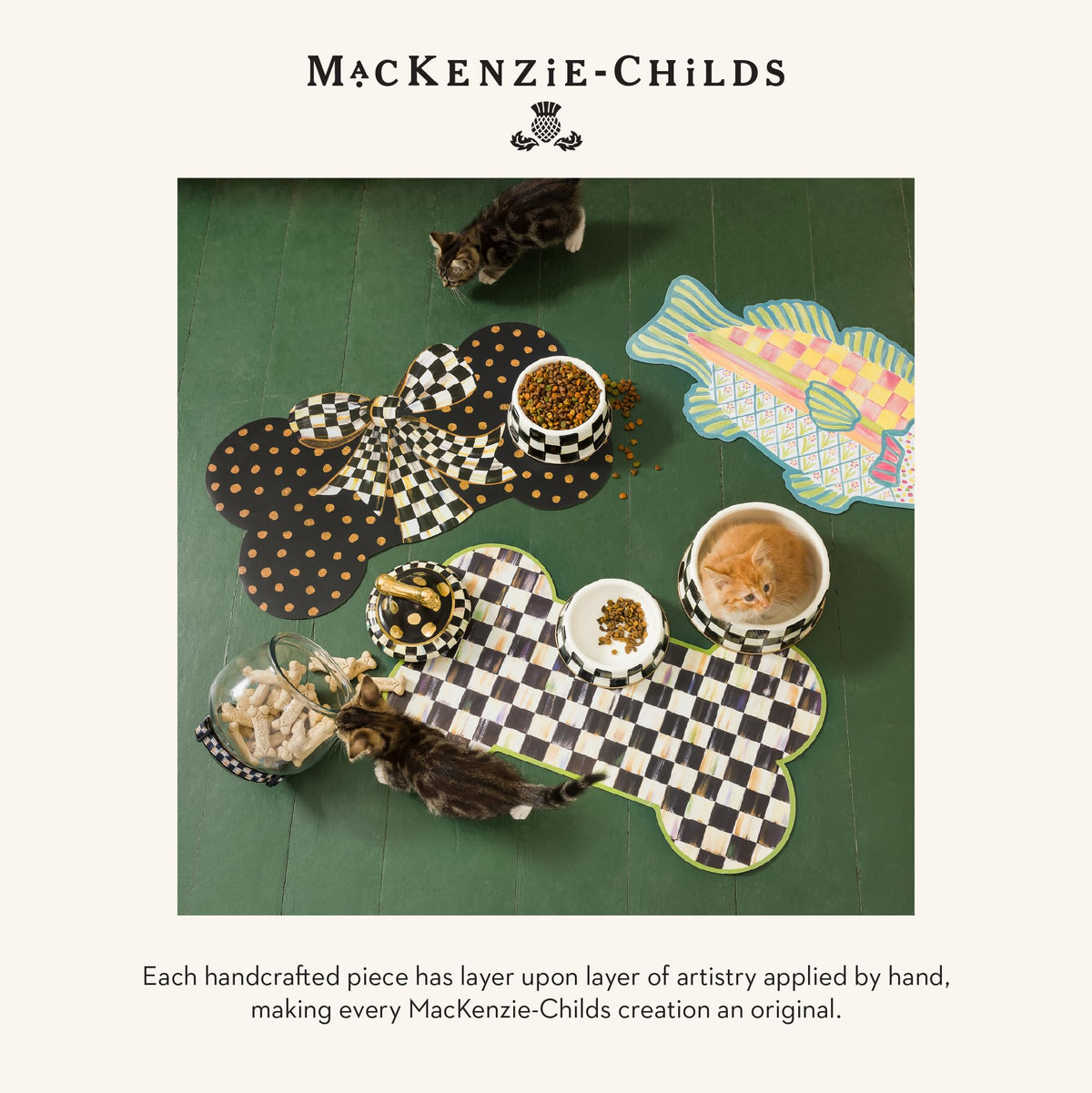 Mackenzie-Childs Pup Placemat adds whimsy to dining stations
