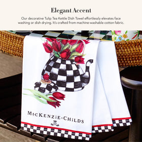 MacKenzie-Childs courtly-check dish towel in iconic pattern for stylish kitchen decor