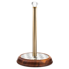 MACKENZIE-CHILDS Courtly Check paper towel holder on counter adds timeless style and practical use
