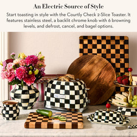 MACKENZIE-CHILDS Courtly Check pattern closeup reveals brushstroke-inspired charm.