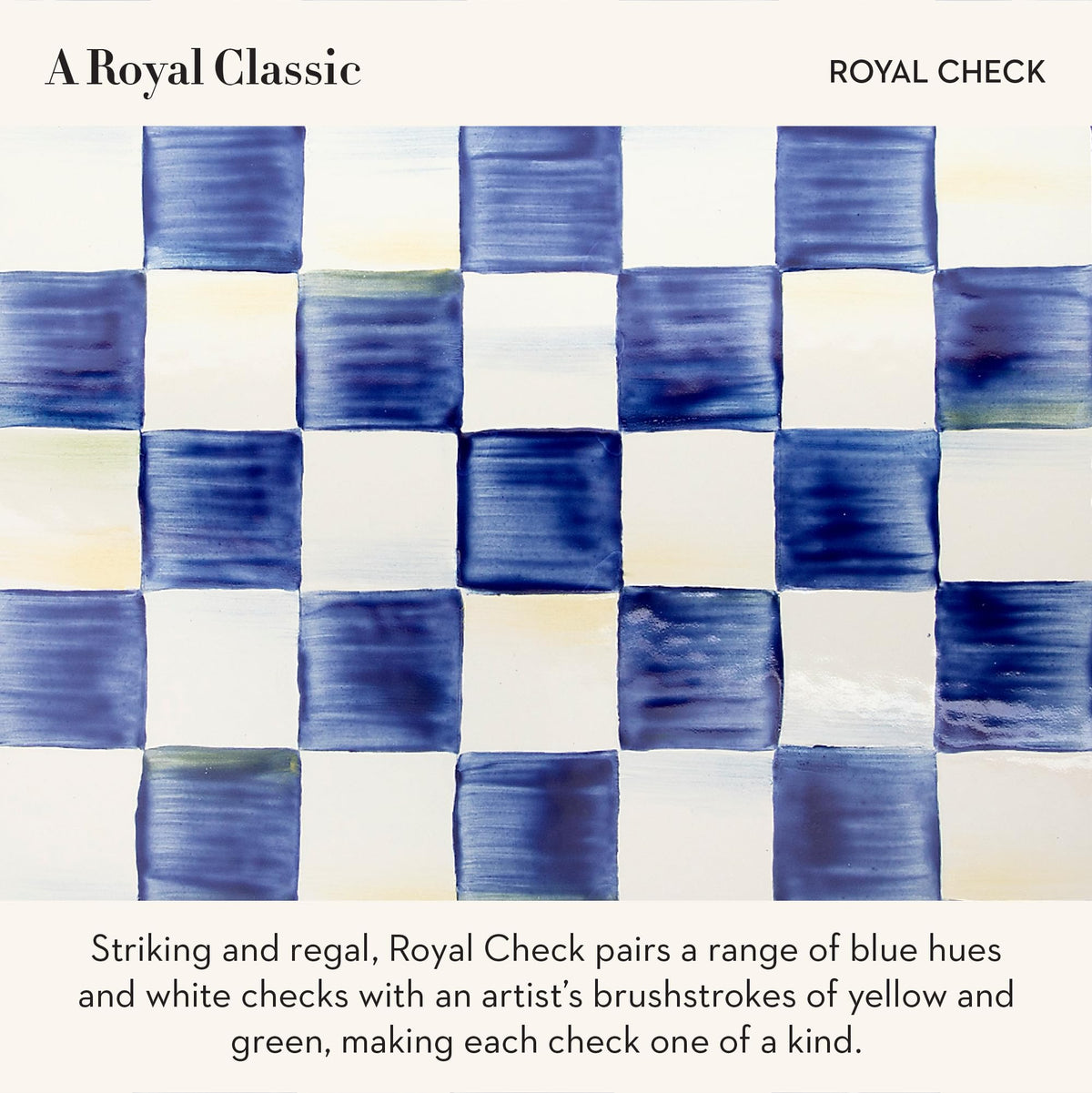 MACKENZIE-CHILDS royal check spoon rest sits on counter for organized utensils