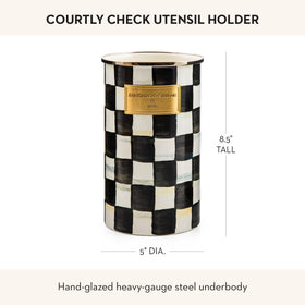 Kitchen scene featuring MacKenzie-Childs Courtly Check utensil holder