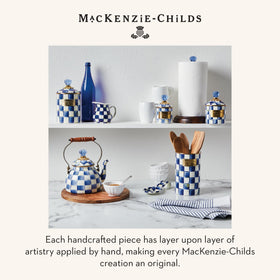 Enamelware design by MacKenzie-Childs brings everyday whimsy to kitchen storage.