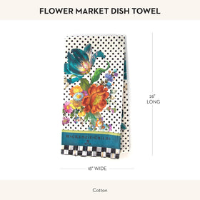 MACKENZIE-CHILDS Flower Market print towel adds floral style to home.