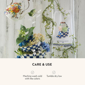 MACKENZIE-CHILDS Hydrangea Tea Kettle towel in bathroom decor elevates space