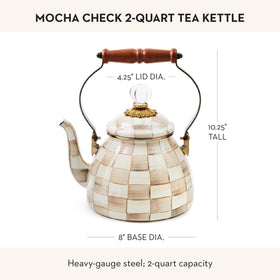 MACKENZIE-CHILDS kitchen decor tea kettle pairing with other pieces.