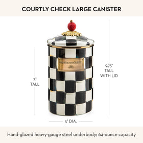 MacKenzie-Childs storage canister suitable for flour, sugar, or cookies.