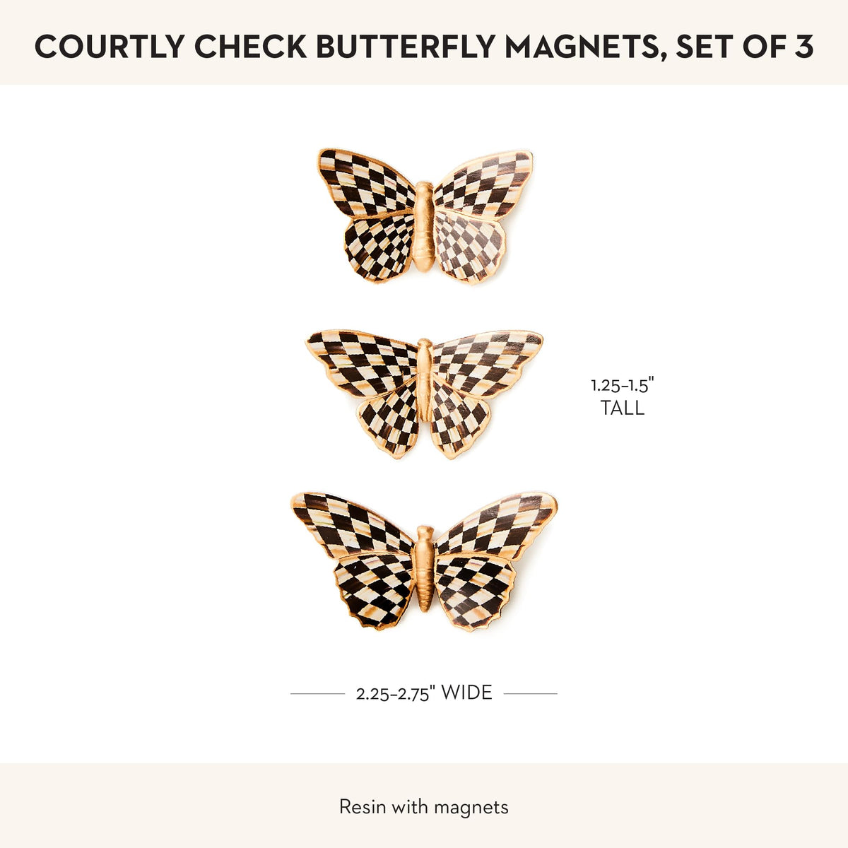 MacKenzie-Childs magnetic decor accents with Courtly Check pattern