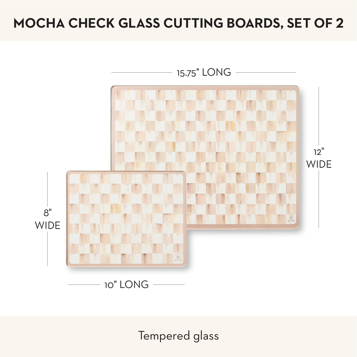 MACKENZIE-CHILDS Mocha Check large cutting board great for chopping and presentation.