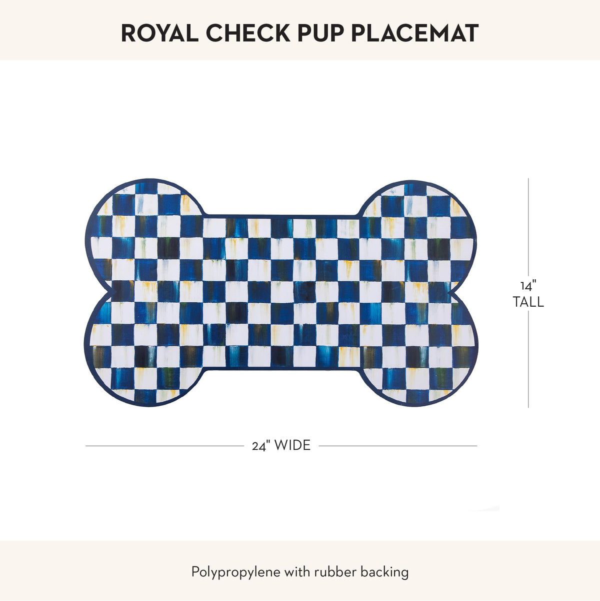 MACKENZIE-CHILDS Pup Placemat used indoors and outdoors.