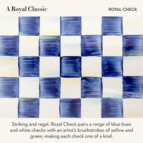 Royal check pattern adds timeless decor while keeping utensils within easy reach.