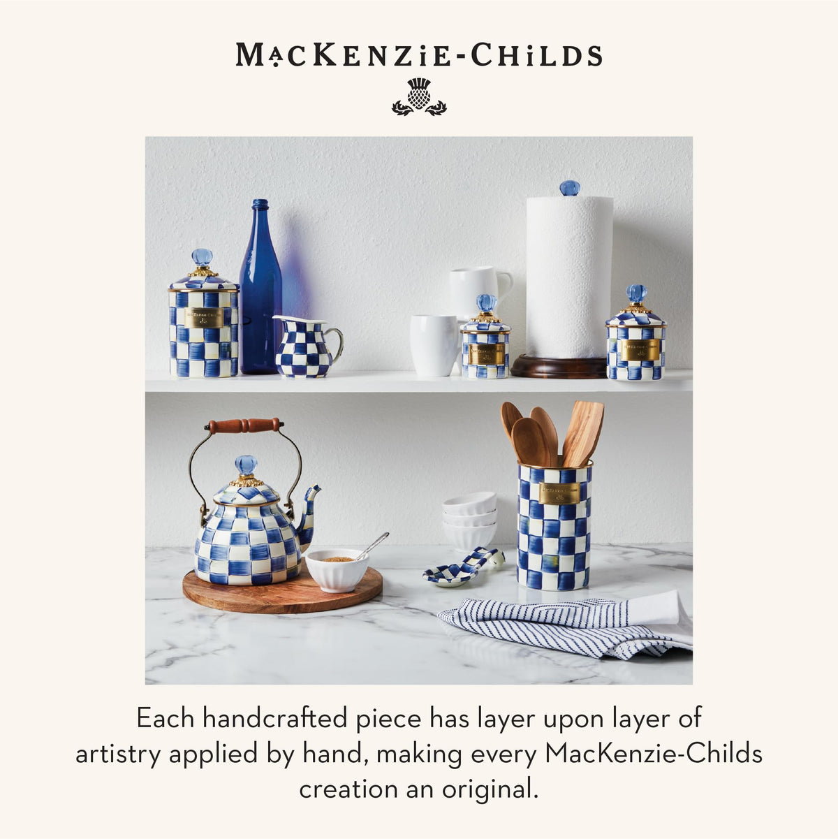 MACKENZIE-CHILDS royal pattern spoon rest supports countertop organization
