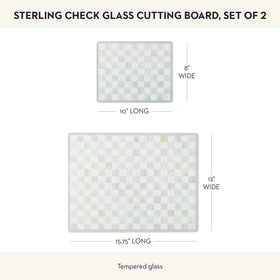 MacKenzie-Childs Sterling Check cutting board – decorative counterpiece for display.