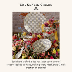 MACKENZIE-CHILDS Sterling Check spoon rest detail highlighting design.