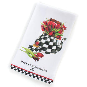 MacKenzie-Childs Tulip Tea Kettle dish towel for quick cleanup and color pop