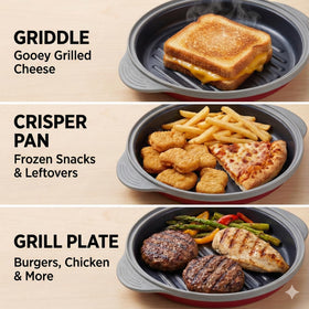 MACONEE pan reheats leftovers with crisp edges and flavor.