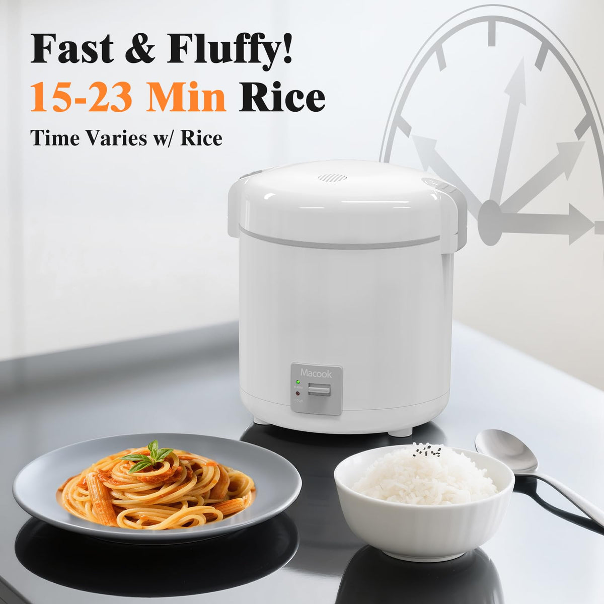 Macook keep-warm function preserves warmth without overcooking.