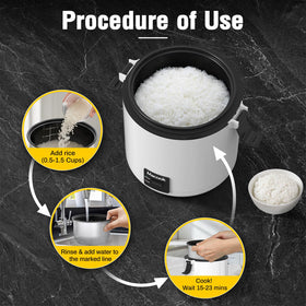 Macook Mini Rice Cooker one-touch operation for fast, simple cooking