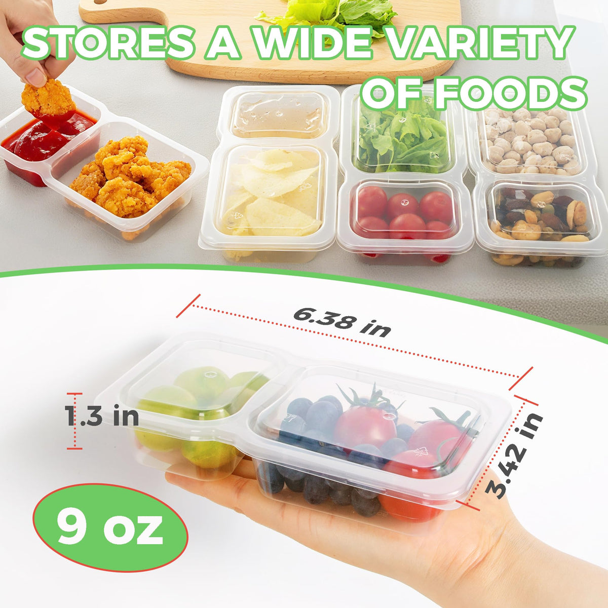 MACTANO clear design helps quick content identification and portion control.