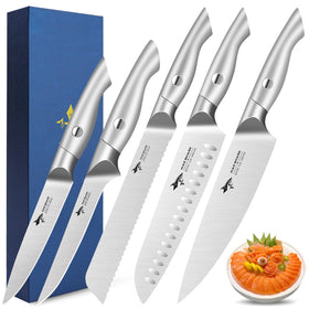 MAD SHARK 8-inch chef knife: precise slicing for herbs, vegetables, and proteins.