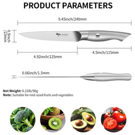 MAD SHARK dishwasher-safe paring knife simplifies cleanup.