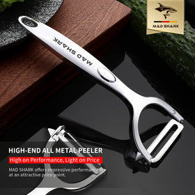 MAD SHARK Dishwasher-safe peeler for easy cleanup.