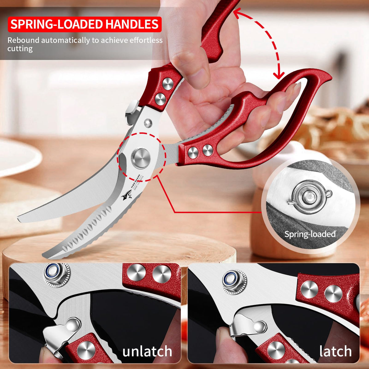 MAD SHARK ergonomic safety handle offers steady grip during tough cuts