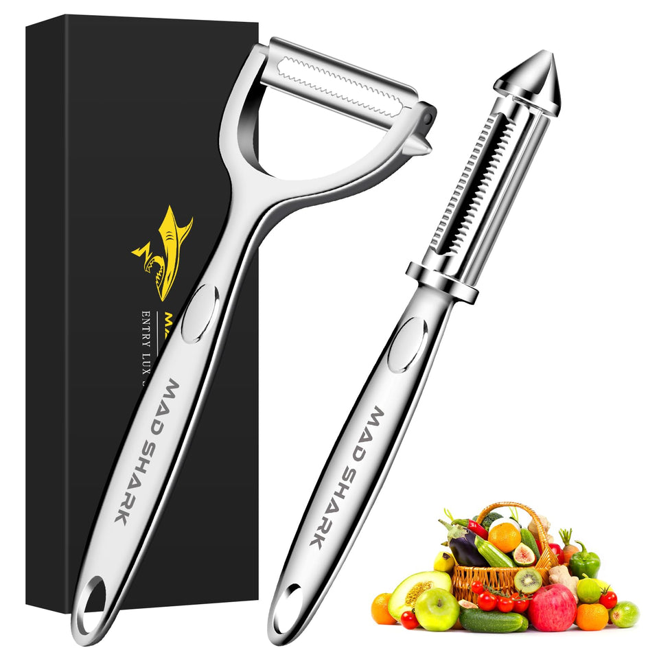 MAD SHARK flat blade peeler for smooth fruit peeling with minimal waste
