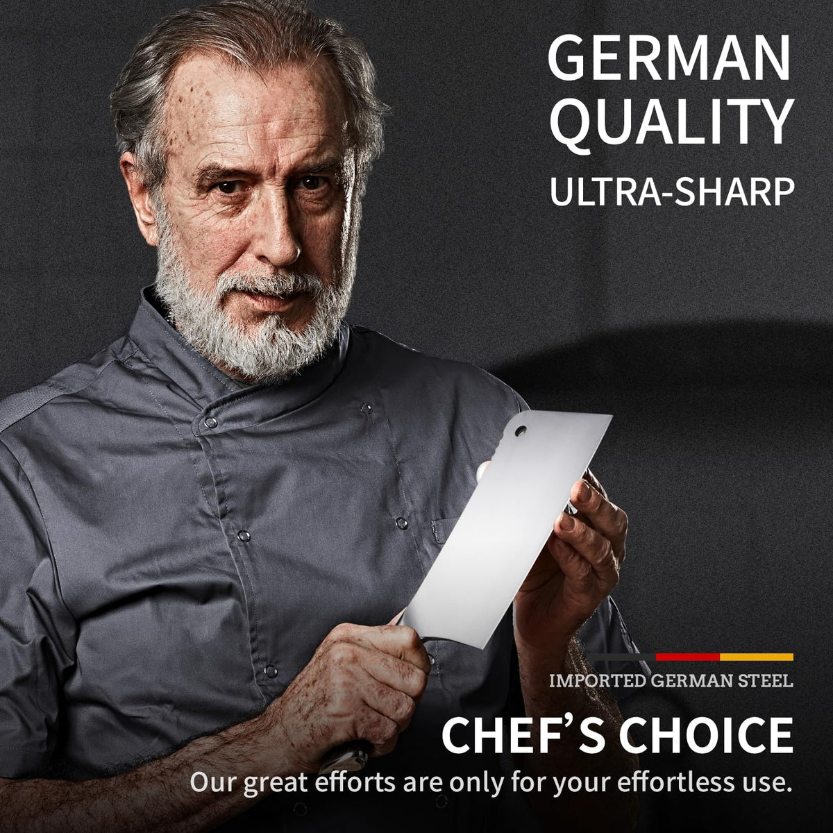 MAD SHARK versatile knife for meat, vegetables, and fruit prep.
