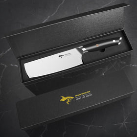 MAD SHARK Nakiri knife storage fits standard blocks and sheaths.