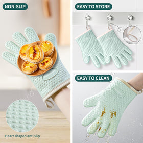 MAD SHARK oven mitts with cotton liner provide insulation and comfort