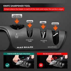 MAD SHARK scissor slot for sharpening kitchen shears.