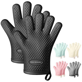 MAD SHARK silicone oven mitts heat resistant up to 450°F for safe baking