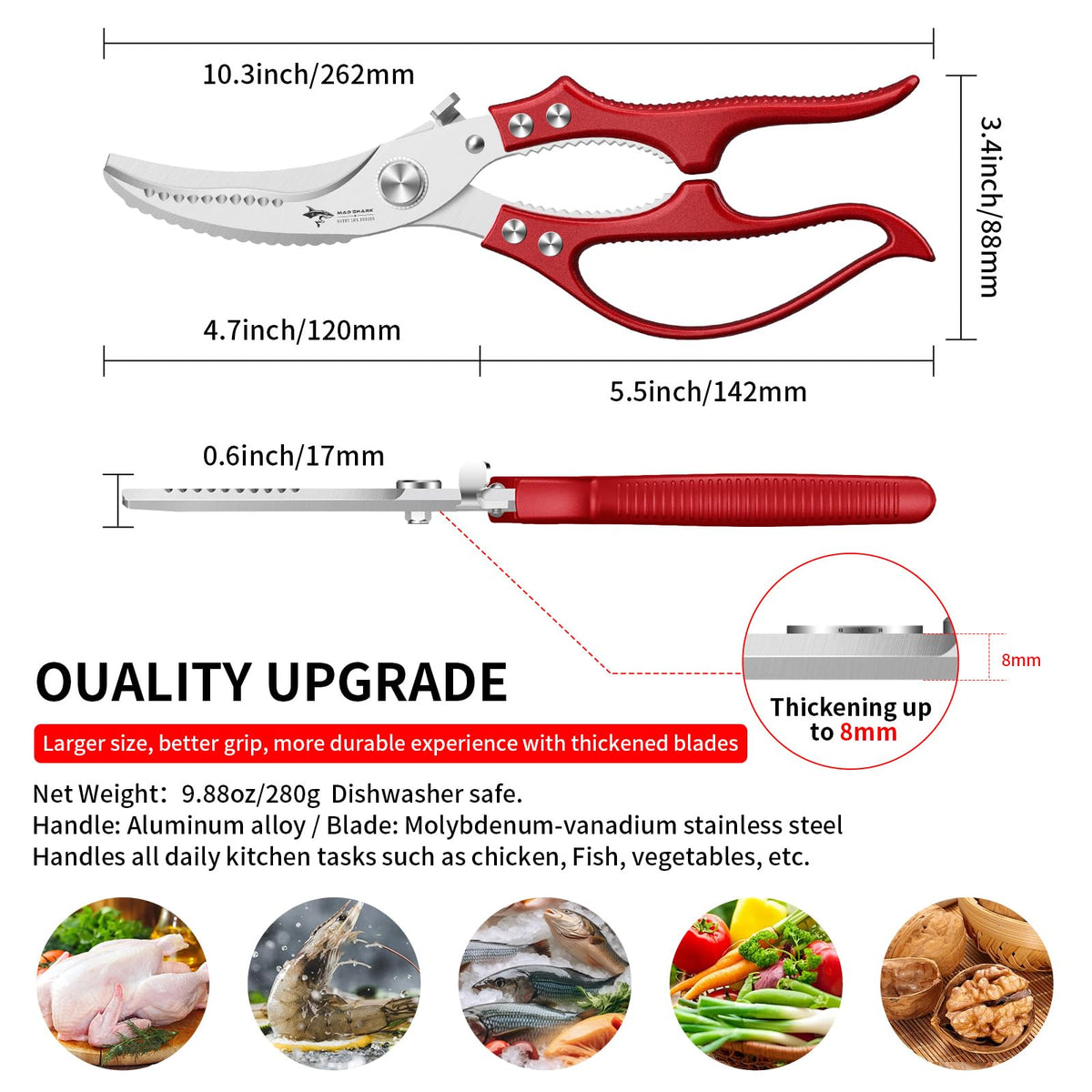 MAD SHARK spatchcock-ready chicken with kitchen shears for quick prep
