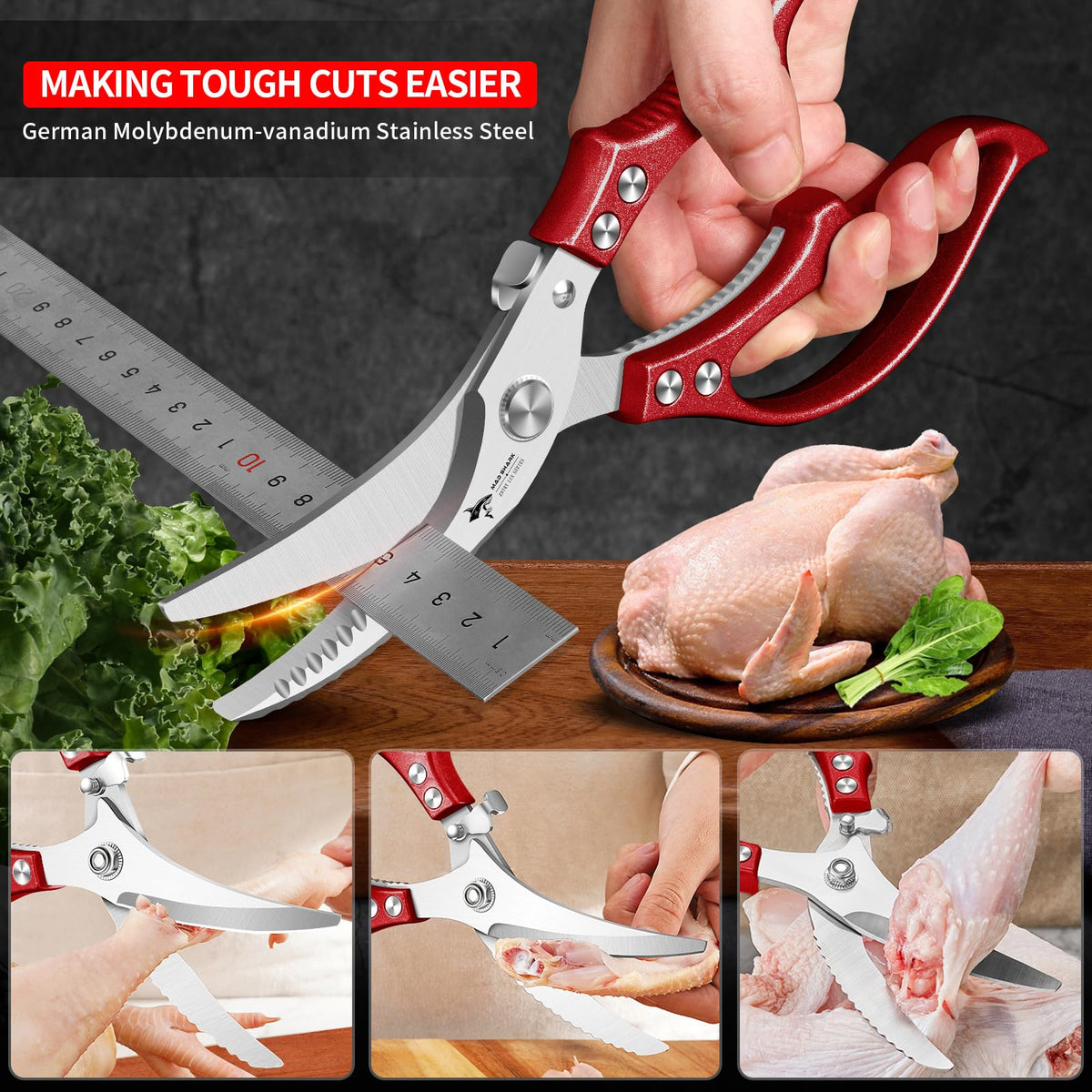 MAD SHARK spring-loaded design promotes one-handed cutting