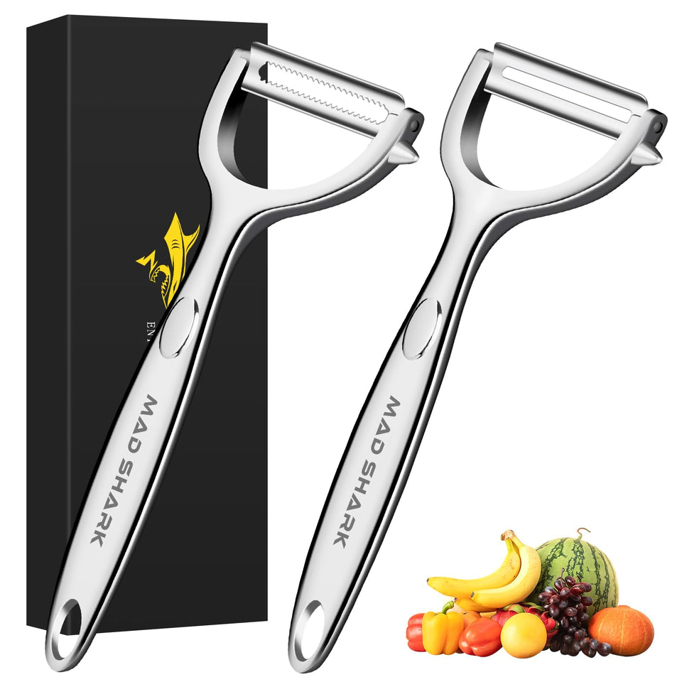 MAD SHARK ultra sharp peeler with flat blade for precise fruit peeling
