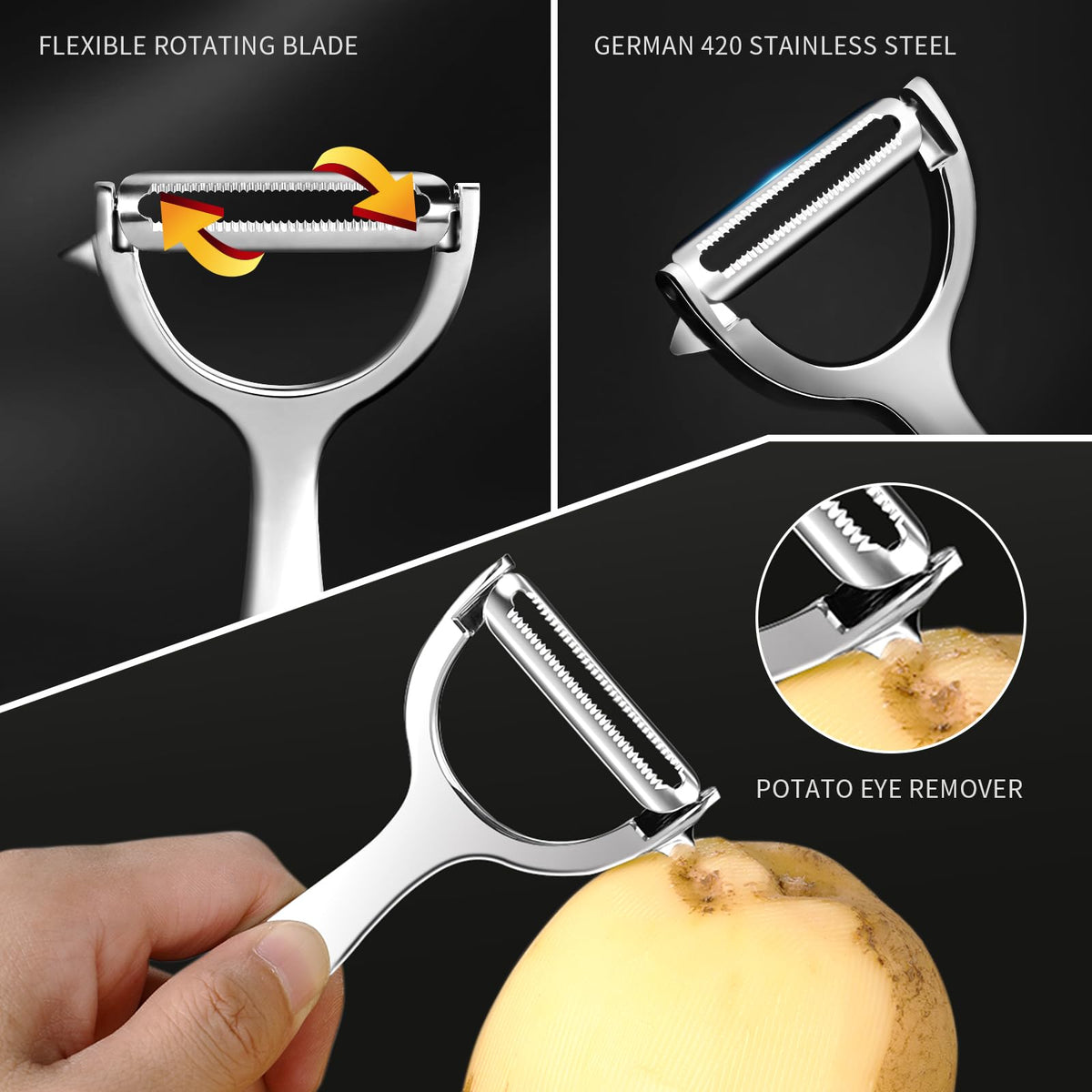 MAD SHARK Y-shaped design offers stable peeling.