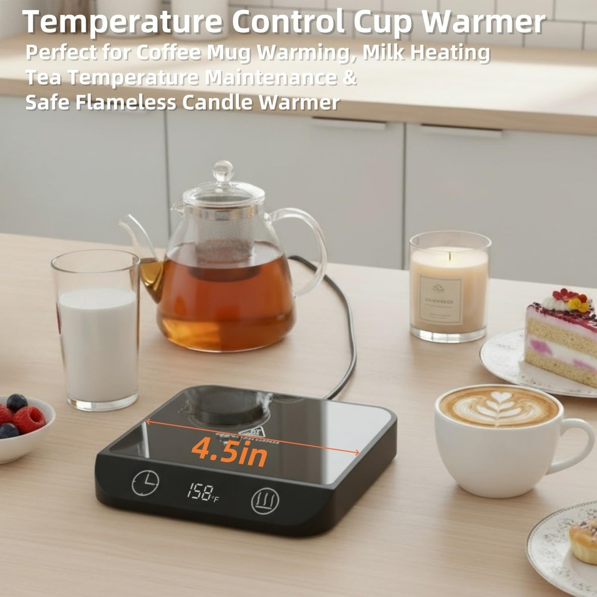 MADCKDEDRT anti-slip pads keep the warmer steady on your desk.