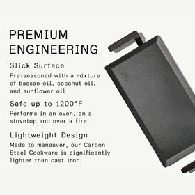 Made In carbon steel griddle side with handles, built for durable cooking sessions